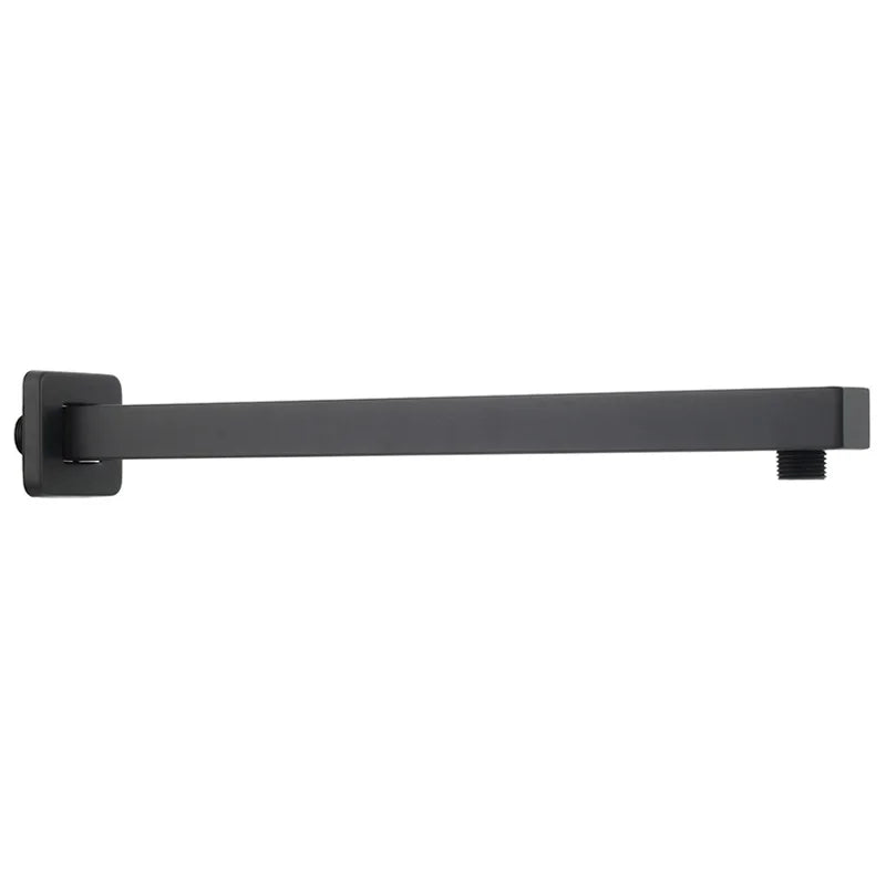 HOBHE Matte Black 38cm Concealed Wall-Mounted Shower Arm Shower Arm Richie's black