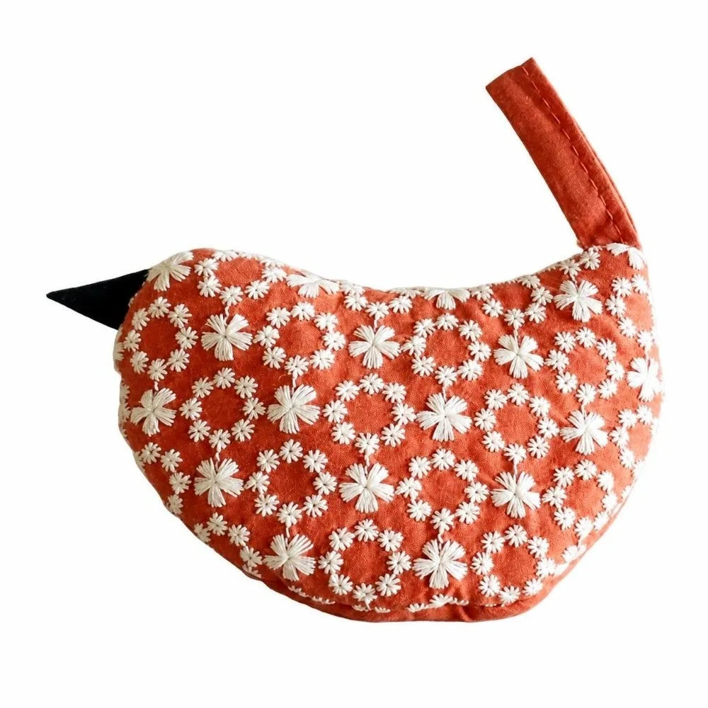 Japanese Bird Embroidered Pot Handle Cover | Heat Resistant Grip Pot Handle Cover Richie's Orange-1pc