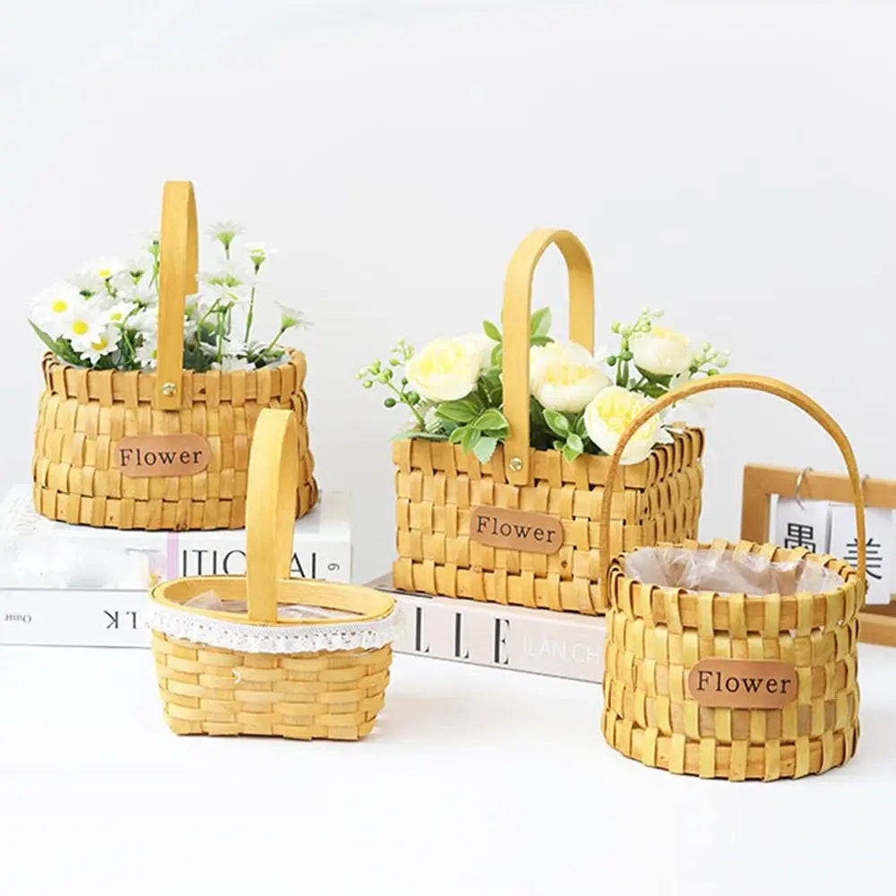 Mini Handwoven Dollhouse Wicker Basket – DIY Flower Basket Miniature Wicker Basket Richie's