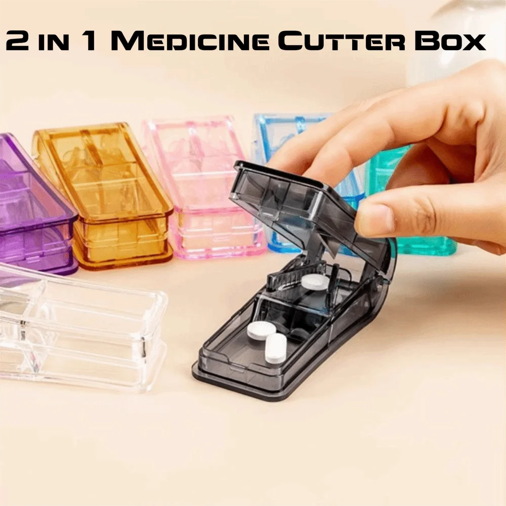 Portable 2-in-1 Tablet Cutter & Pill Storage Case Pill Cutter & Organizer Richie's