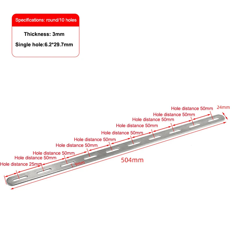 Stainless Steel Flat Corner Bracket Mending Plate Furniture Brace Corner Bracket Richie's Round 10holes