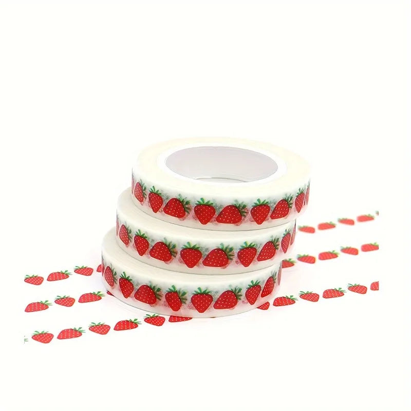 3 Rolls Strawberry Washi Tape – Scrapbooking & Planner Stickers Decorative Washi Tape Richie's