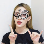 Rhinestone Birthday Number Party Glasses 16 18 30 40 50 60 Party Novelty Glasses Richie's Number 16