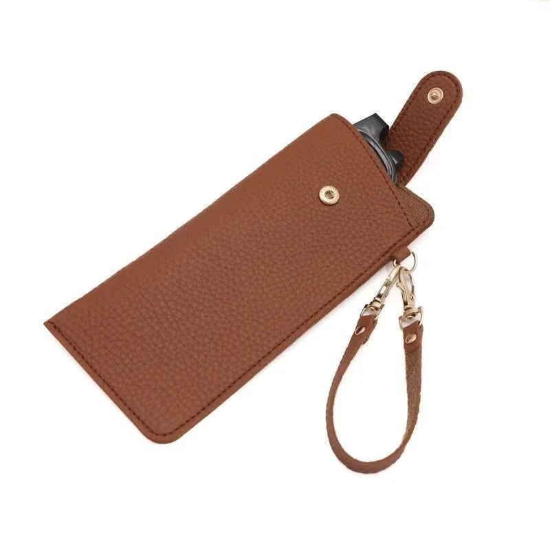 PU Leather Glasses Storage Pouch – Compact Bag Attachment Eyewear Storage Pouch Richie's Brown 1 Pc