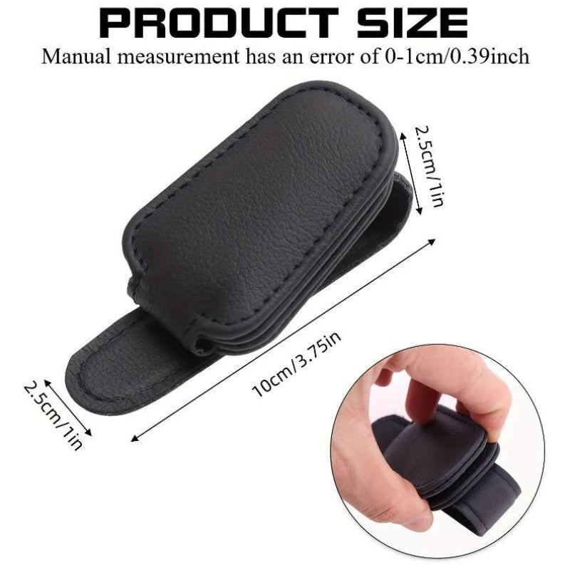 PU Leather Car Visor Sunglasses Holder with Card Slot Car Visor Organizer Richie's