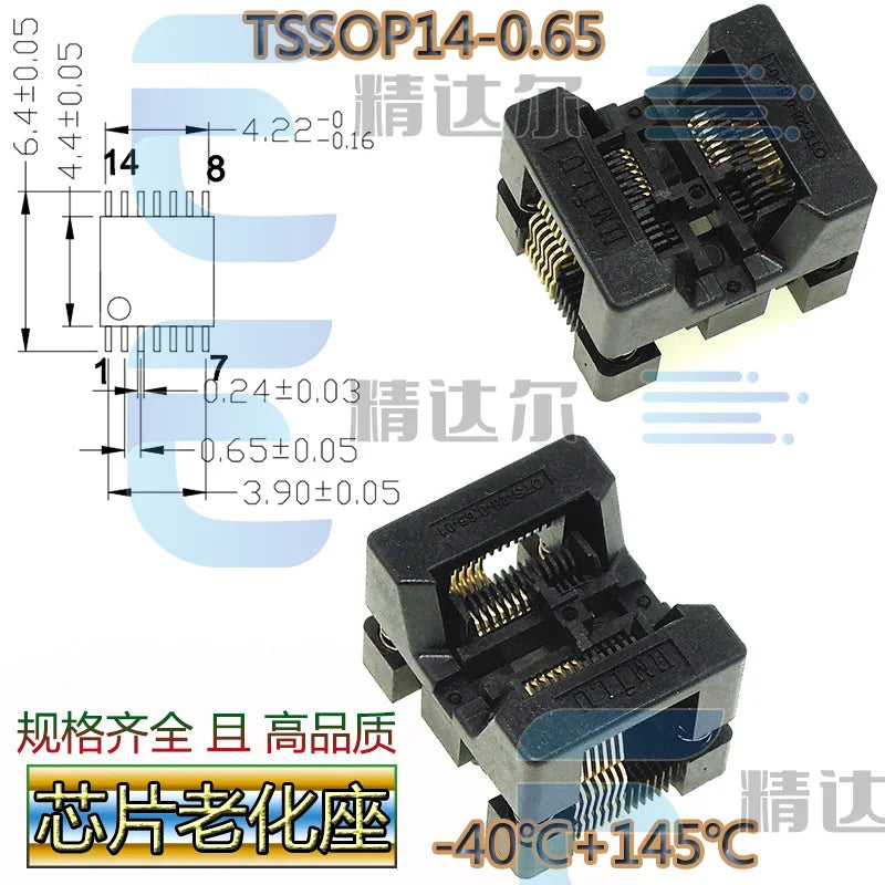 SOP TSSOP Programmer Adapter Socket 150–300MIL | Bare Socket IC Programmer Socket Richie's TSSOP14-0.65(173MIL)