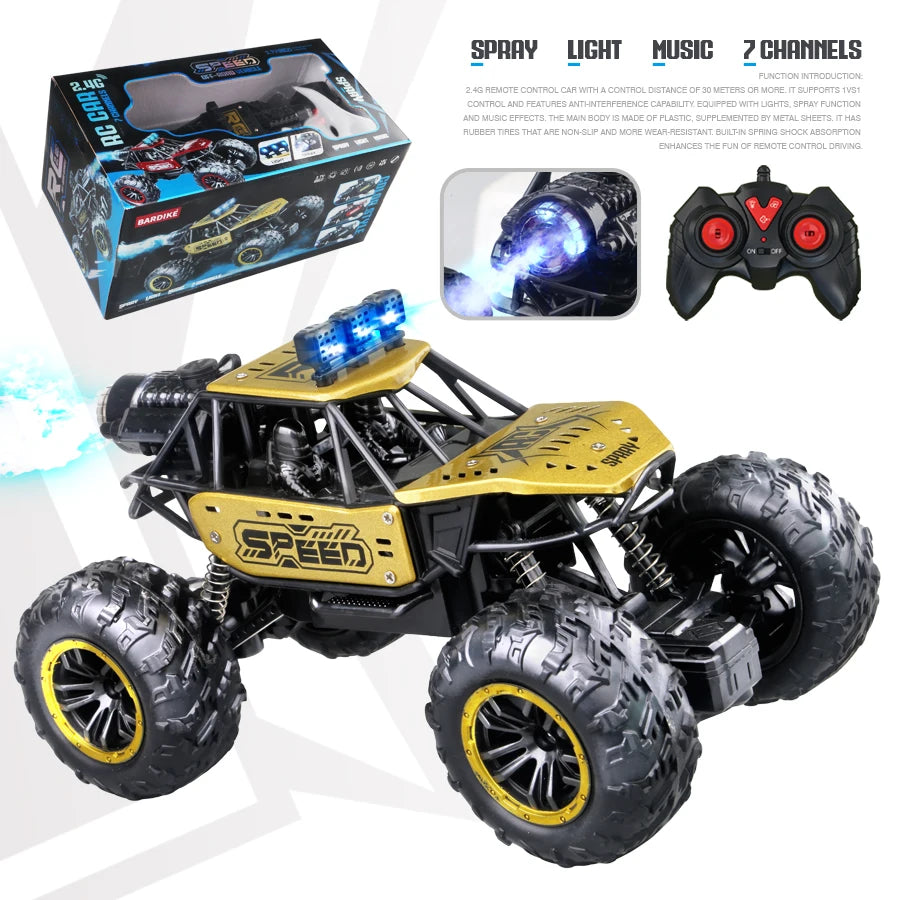 2.4G RC Off-Road Alloy Car with Lights, Music & Spray RC Off-Road Car Richie's Bd014-G