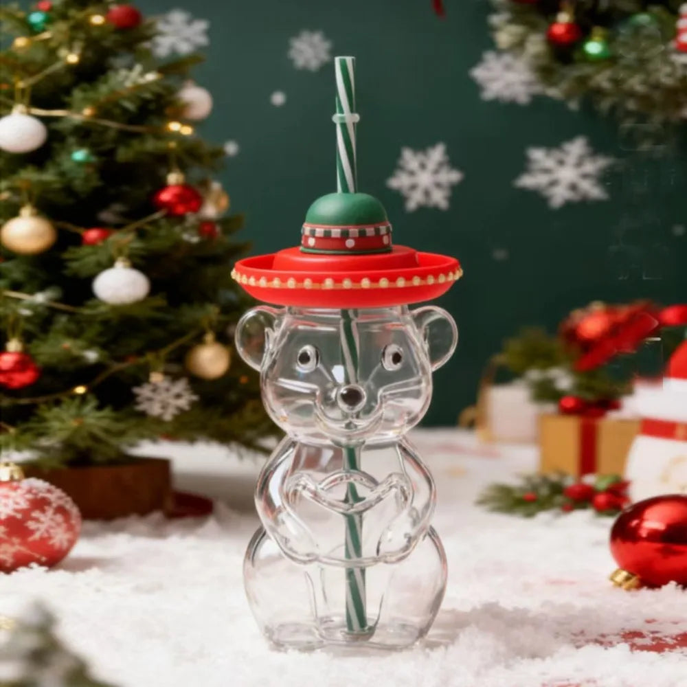 Mouse Glass Cup with Lid & Straw – Cute Borosilicate Mug Glass Novelty Mug Richie's Style 1