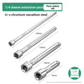 1/4" Drive Socket Extension Rod Set – 50 to 250mm Alloy Steel Socket Extension Rod Richie's 2 4 6 10inchFour-pie