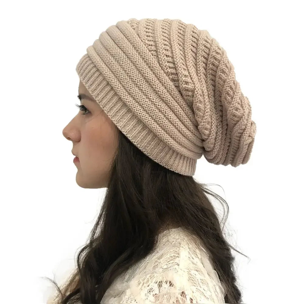 Unisex Knit Wool Baggy Beanie Hat – Oversized Winter Ski Cap Knit Beanie Hat Richie's