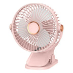 720° Rotatable USB Clip-On Fan with Night Light – 5-Speed Clip-On USB Fan Richie's Pink USB Type-C