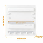 Adhesive Wall Shelf with Hooks & Cable Clips – No-Drill Wall Mount Shelf Richie's