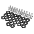 20pcs M6x15mm CNC Aluminum Fender Washer Bolt Engine Bay Kit Automotive Dress Up Bolts Richie's Black