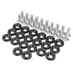 20pcs M6x15mm CNC Aluminum Fender Washer Bolt Engine Bay Kit Automotive Dress Up Bolts Richie's Black