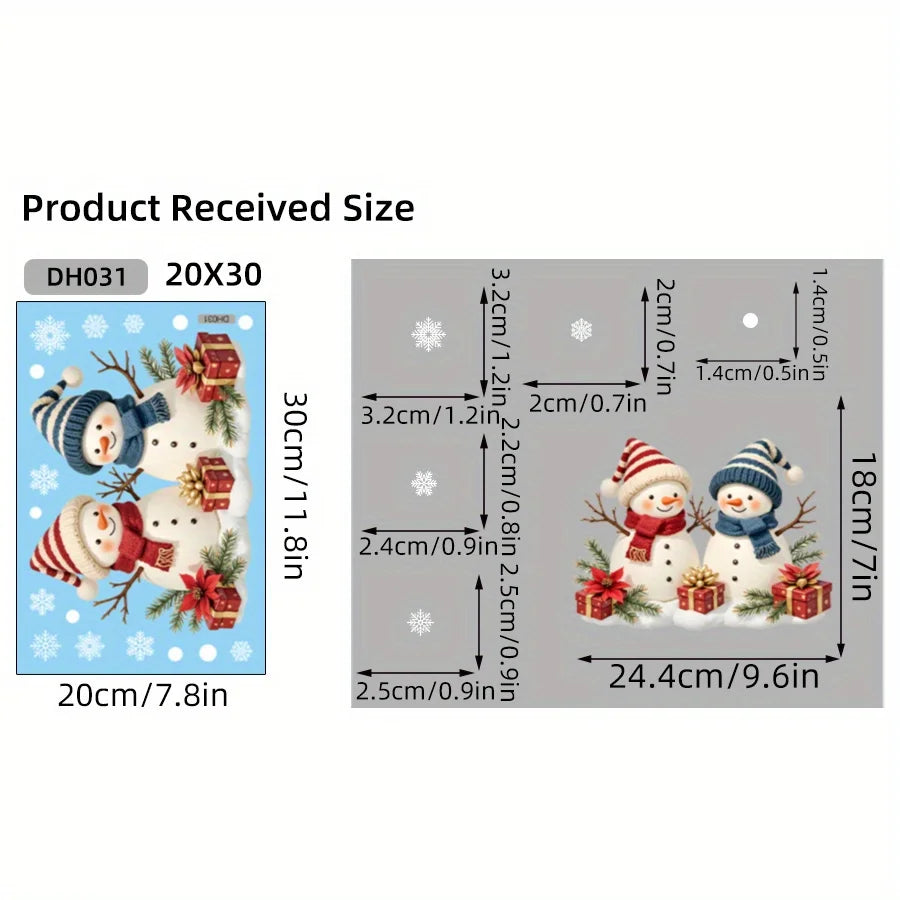 Christmas Snowman Window Cling – Removable Static Decal Window Cling Decal Richie's