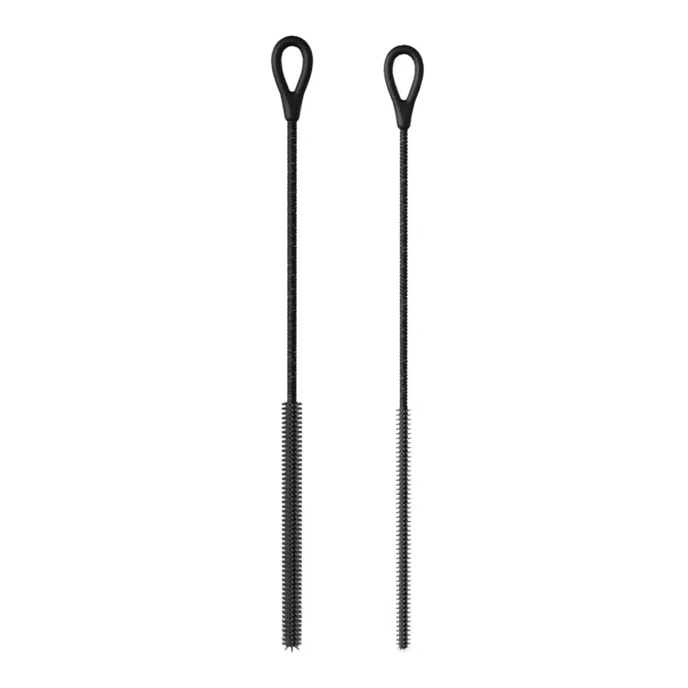 2PCS Silicone Straw Cleaning Brushes 25cm – Food-Grade 6mm & 9mm Straw Cleaning Brush Richie's Black