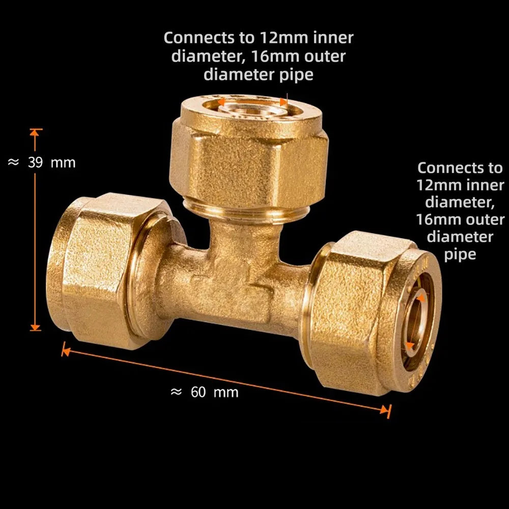 Brass Pipe Fitting 2/3 Way Male Female Thread Solar Heater Brass Pipe Fitting Richie's 9