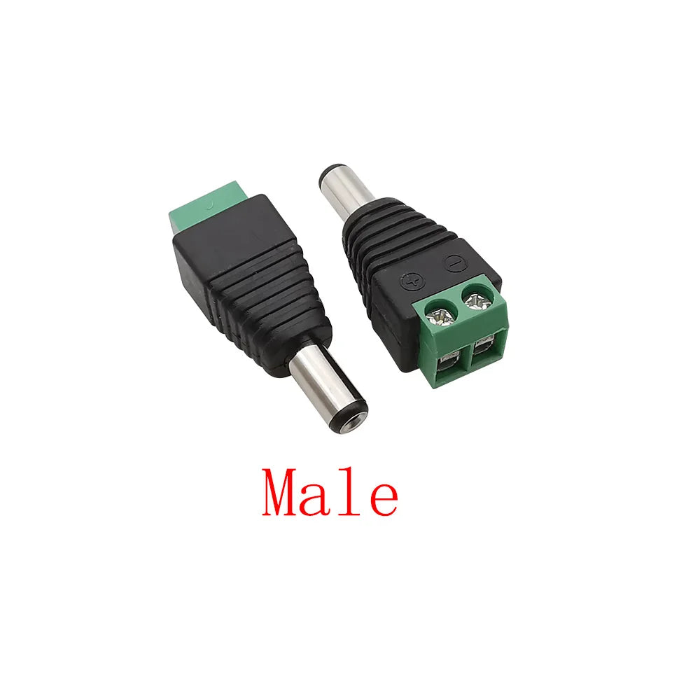 10Pcs DC 12V Solderless Screw Terminal Connectors 5.5x2.1/2.5mm DC Power Connector Richie's