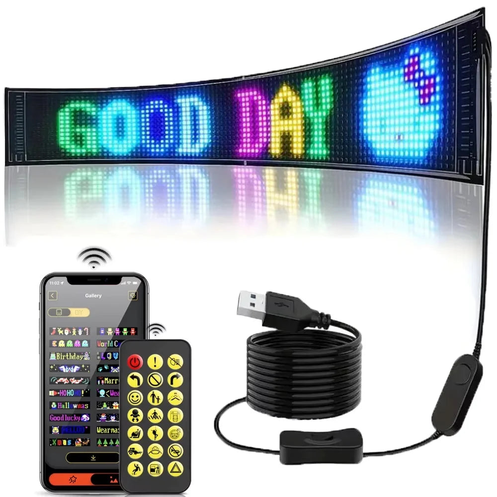 USB Flexible RGB LED Display Panel – Bluetooth DIY Scrolling Text LED Display Panel Richie's