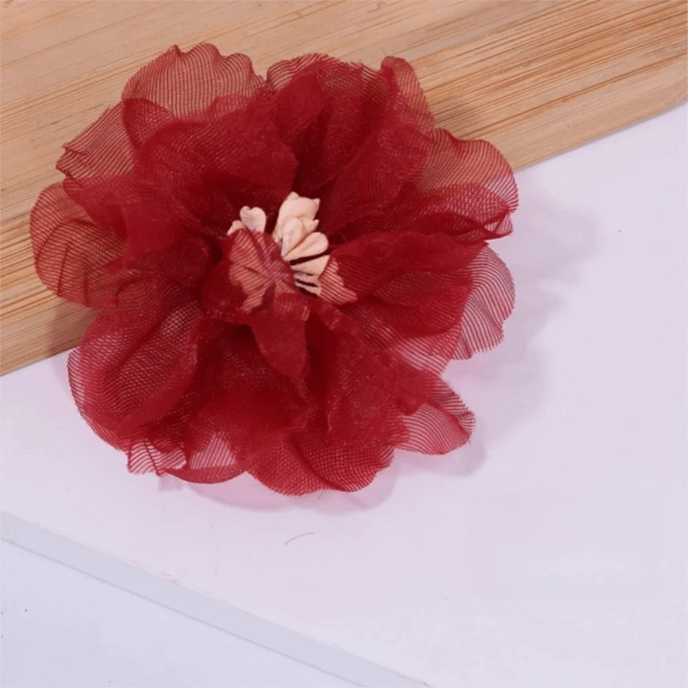 10Pcs Organza Flower Appliques 3D Mesh Sewing Patches 5.5cm Fabric Flower Appliques Richie's