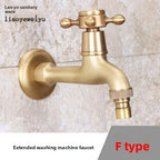 European Antique Brass Faucet DN15 Single Cold Tap – Basin & Mop Pool Brass Utility Faucet Richie's F