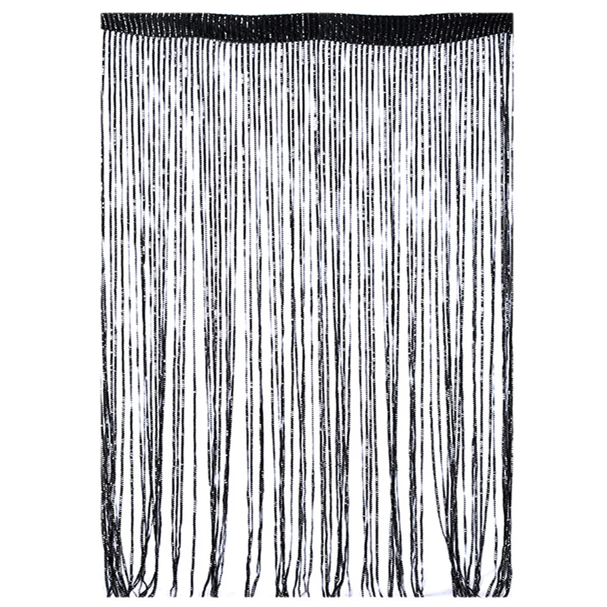 Tassel String Door Curtain Beaded Room Divider 100x200cm Tassel String Curtain Richie's Black