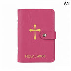 Leather Holy Card Holder – Prayer Card Organizer, Snap Close Card & ID Holder Richie's A1