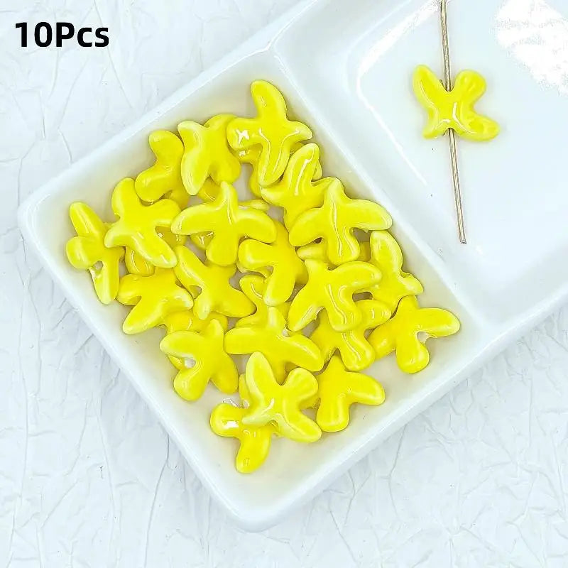 10Pcs Ceramic Peace Dove Beads DIY Jewelry Pendant Charms Jewelry Making Beads Richie's A3