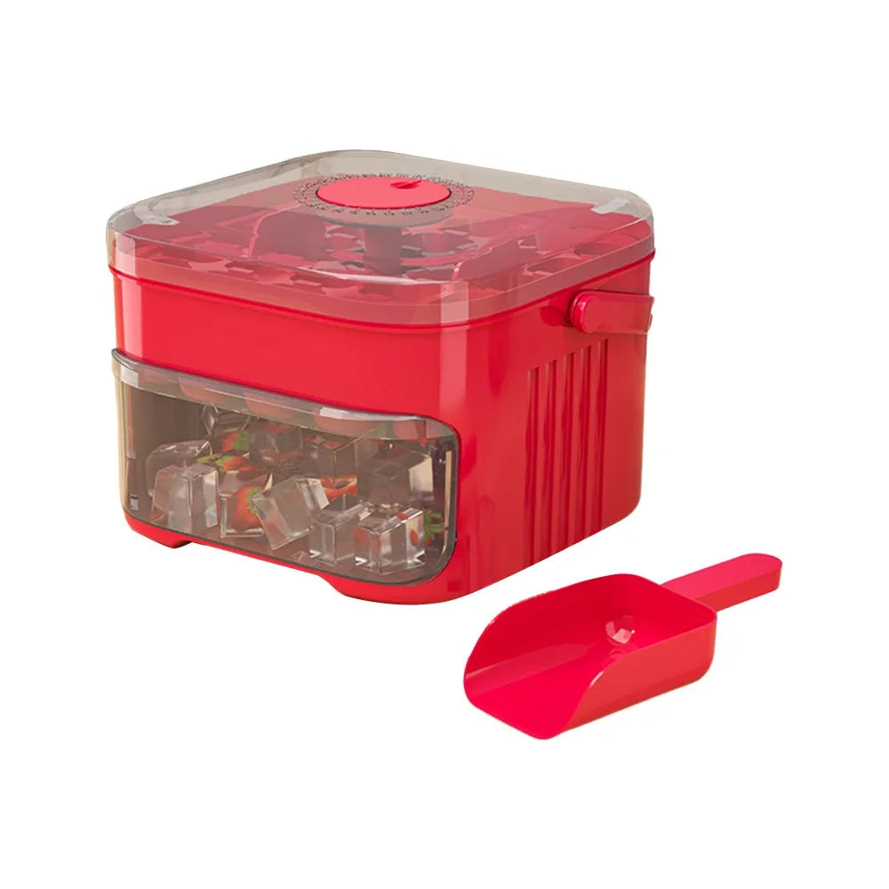 50-Cube Ice Maker Mold | Double-Layer Easy-Press Ice Tray Ice Cube Mold Richie's Red