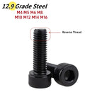 Left-Hand Reverse Thread Hex Socket Cap Screws M4–M16 Black Hex Socket Cap Screw Richie's M6x35mm-3pcs