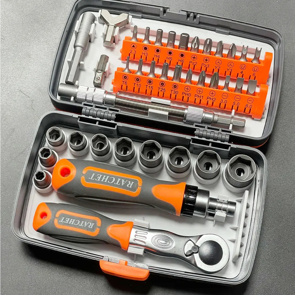 38-Pc Magnetic Ratchet Screwdriver Set – Torx, Hex & Bit Kit Ratchet Screwdriver Set Richie's set