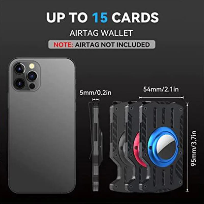 Zeeker AirTag Men's Metal Wallet – RFID Carbon Fiber Slim Metal Card Wallet Richie's