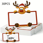 30 Pcs Christmas Reindeer Foldable Place Card Holders Christmas Place Cards Richie's Deer 30 Pcs