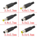 DC Power Male Plug Solder Connector 3.5–6.5mm | 5 or 10 Pack DC Power Connector Richie's