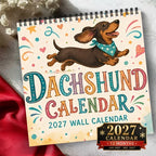 2027 Sausage Dog Square Wall Calendar – 12 Month Planner Wall Calendar Richie's 1pc
