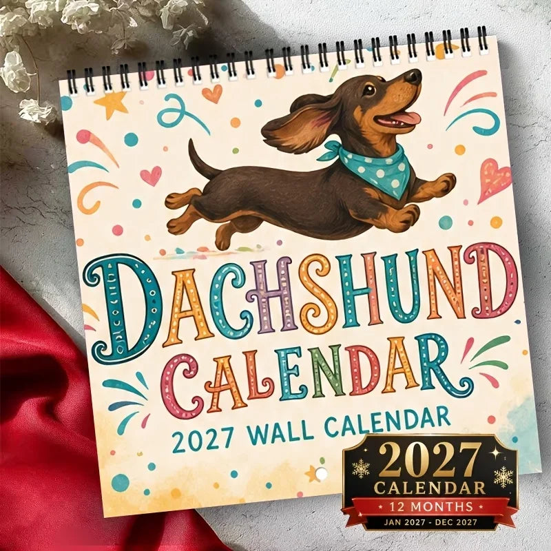 2027 Sausage Dog Square Wall Calendar – 12 Month Planner Wall Calendar Richie's 1pc