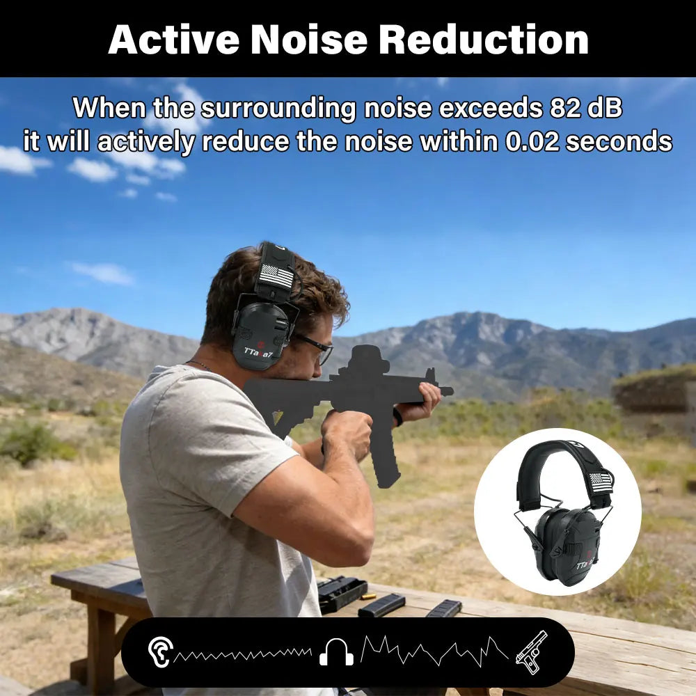 Tactical Electronic Shooting Earmuffs – 22NRR Hearing Protection Electronic Shooting Earmuffs Richie's