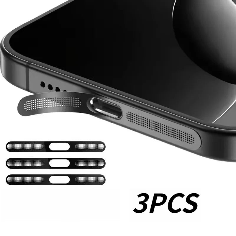 5-Pack Metal Anti-Dust Mesh Stickers for iPhone 17 Series Phone Dust Protector Richie's 3PCS Black