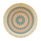 Bohemian Round Woven Placemat – Heat Resistant & Non-Slip Tassel Woven Placemat Richie's Green L