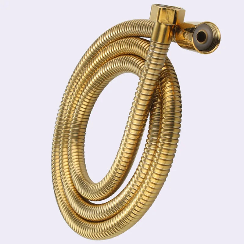Gold Stainless Steel Flexible Shower Hose Extension | HOBHE Shower Hose Richie's