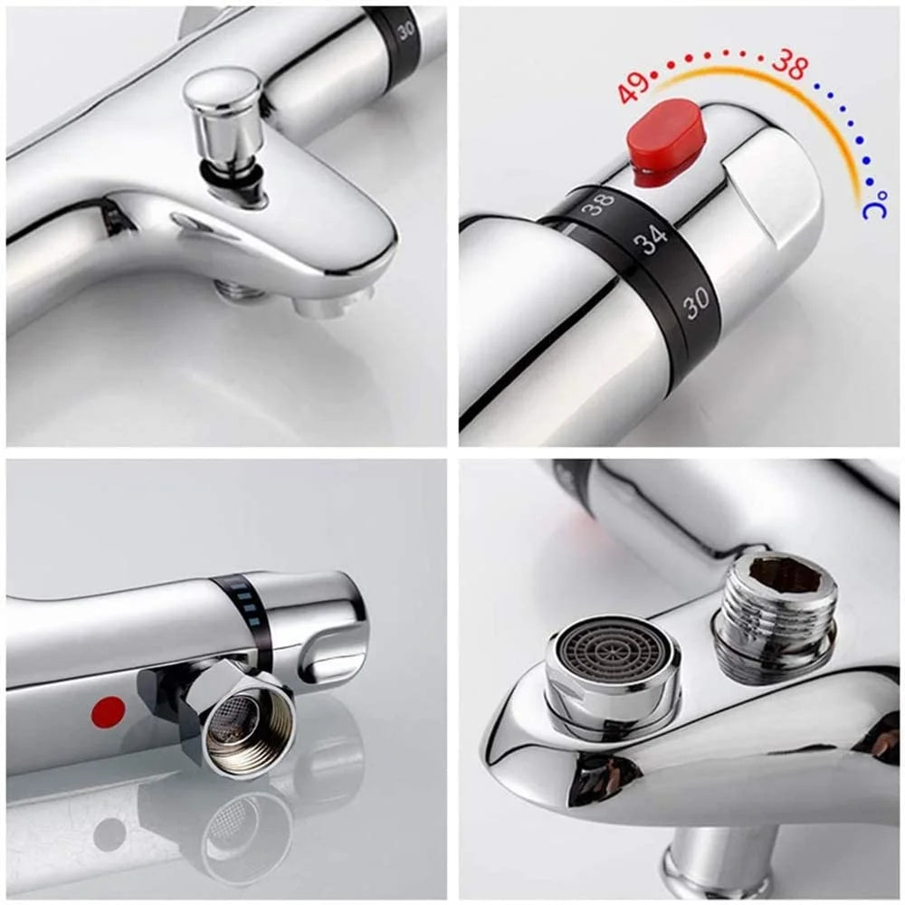 Brass Thermostatic Shower Faucet Concealed Mixing Valve Chrome Thermostatic Shower Faucet Richie's