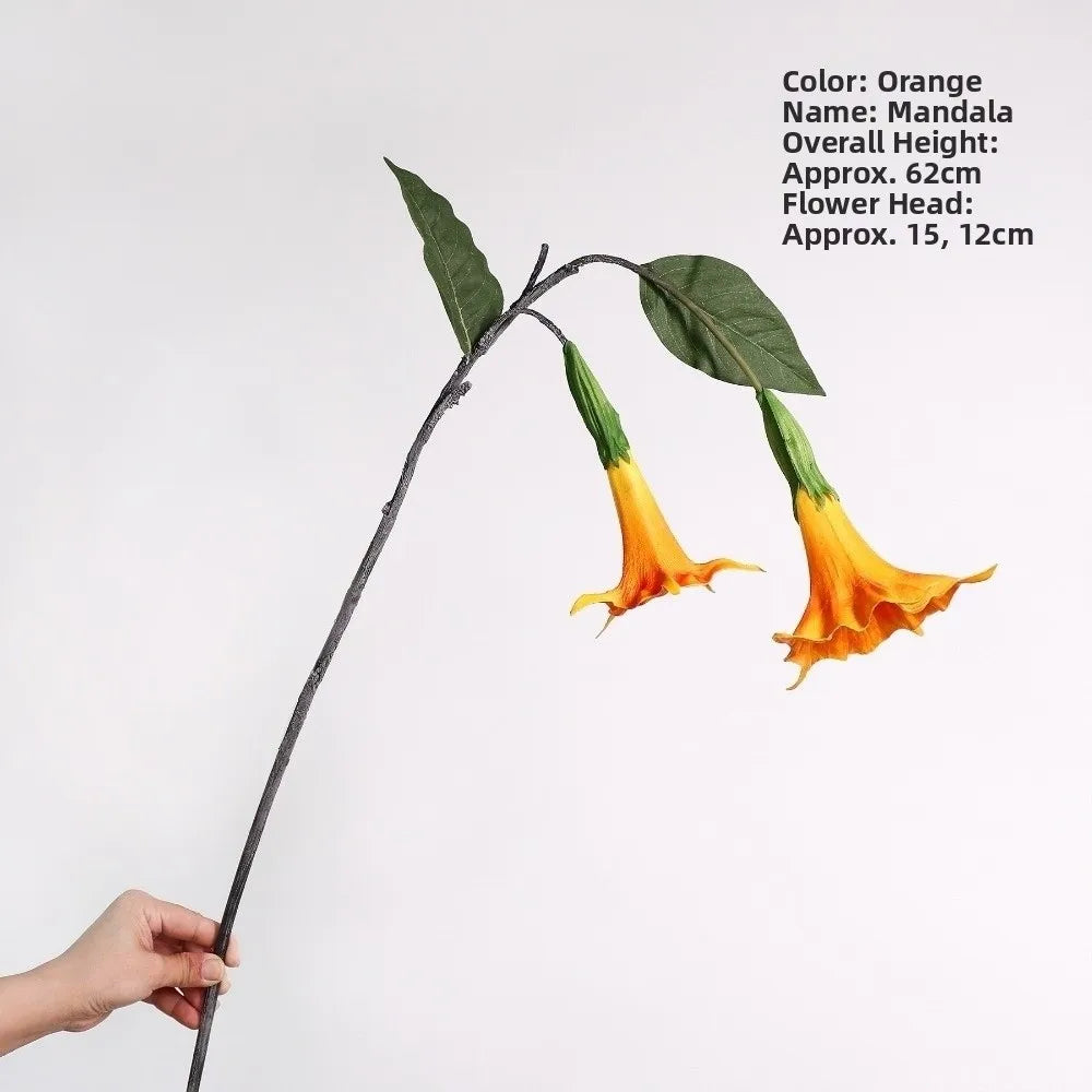 PU Mandala Artificial Flowers White Wall Hanging Faux Floral Artificial Flower Decor Richie's Orange