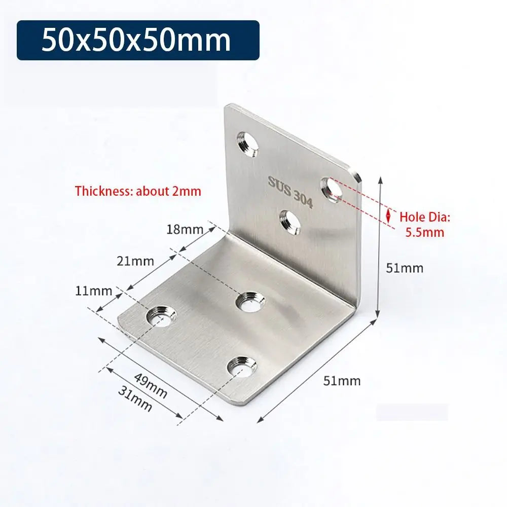 SUS304 Stainless Steel 90° Corner Bracket – Cabinet Furniture Brace Corner Bracket Richie's 50x50x50mm