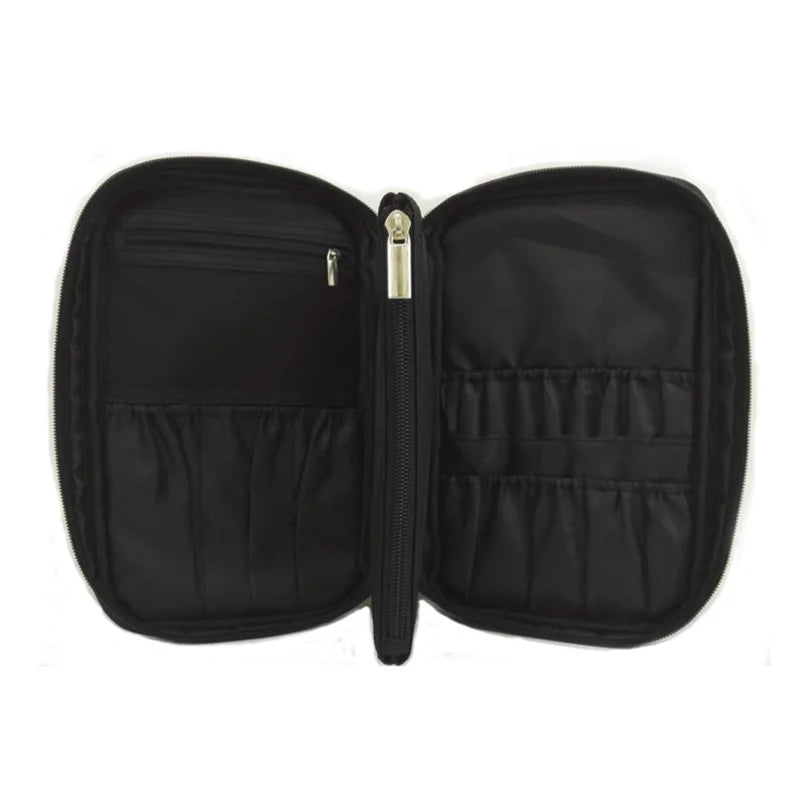 Professional Makeup Brush Bag & Travel Cosmetic Organizer Makeup Cosmetic Bag Richie's black