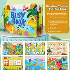 Toddler Busy Book Learning Toy – Farm, Dinosaur & Vehicles Educational Busy Book Richie's Bq-0023-Dinosaur