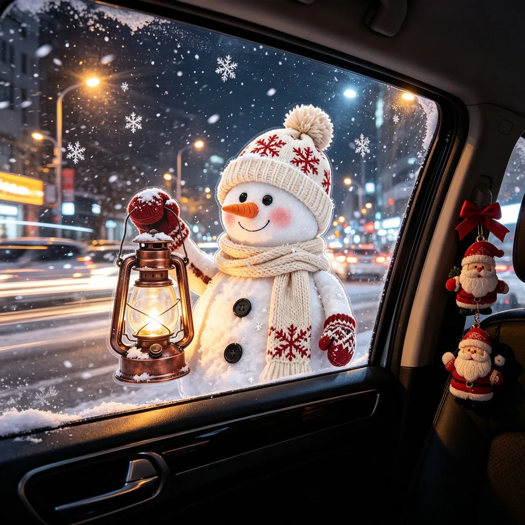 Knitted Texture Static Window Clings – Christmas Decor Decals Window Clings Richie's