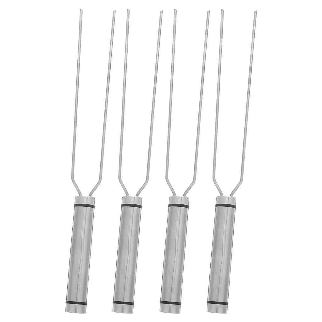 4-Pack Heavy Duty Stainless Steel Double Prong BBQ Skewers BBQ Grill Skewers Richie's