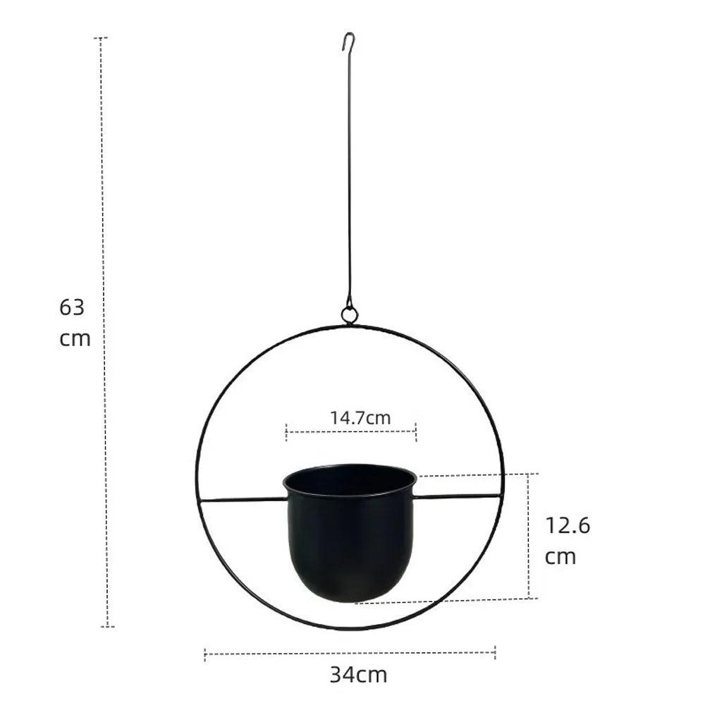 Iron Hanging Flower Pot Basket with Hook – Home Decor Hanging Planter Richie's A