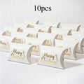 10pcs Golden Foil Christmas Pillow Gift Boxes – Small Wrap Gift Pillow Boxes Richie's WHITE 10pcs One size fits all