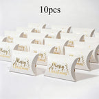 10pcs Golden Foil Christmas Pillow Gift Boxes – Small Wrap Gift Pillow Boxes Richie's WHITE 10pcs One size fits all